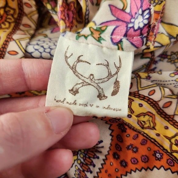 Spell Blossom Bohemian Floral Romper Orange Yellow Size Small - Picture 7 of 13